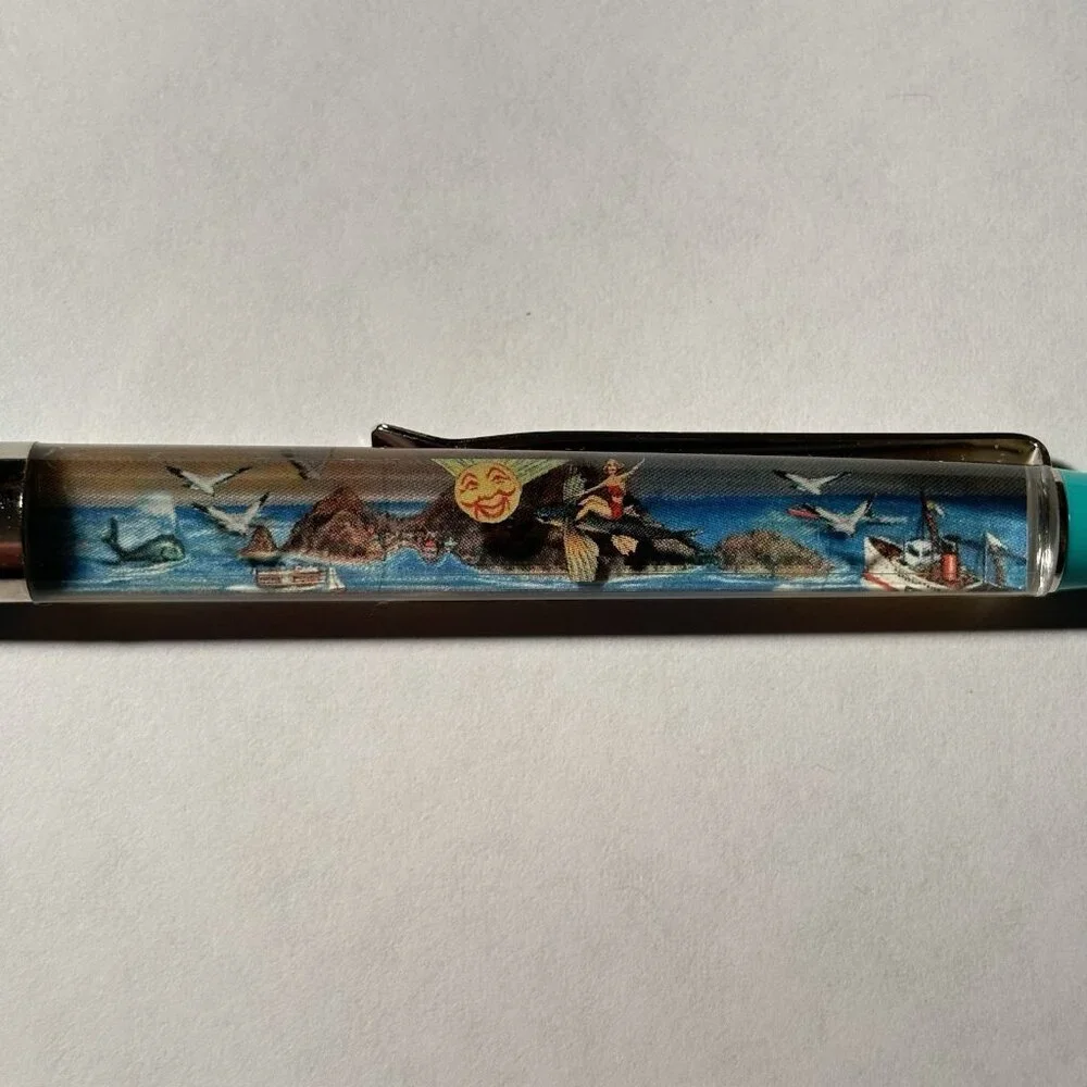 Catalina Island Museum Greetings From Souvenir Floaty Pen Girl Riding Fish Ocean